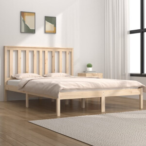 vidaXL Bedframe massief grenenhout 135x190 cm
