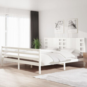 vidaXL Bedframe zonder matras massief grenenhout wit 200x200 cm