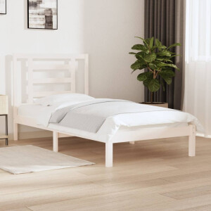 vidaXL Bedframe zonder matras massief grenenhout wit 90x200 cm