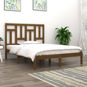 vidaXL Bedframe massief hout honingbruin 120x190 cm 4FT Small Double