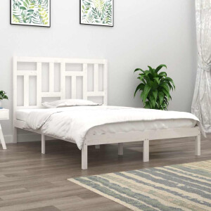 vidaXL Bedframe zonder matras massief grenenhout wit 140x190 cm