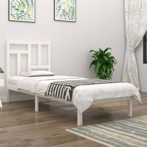 vidaXL Bedframe zonder matras massief grenenhout wit 90x200 cm