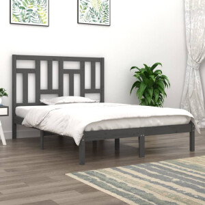 vidaXL Bedframe massief grenenhout grijs 200x200 cm