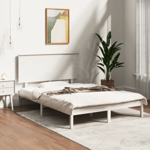 vidaXL Bedframe zonder matras massief grenenhout wit 140x200 cm