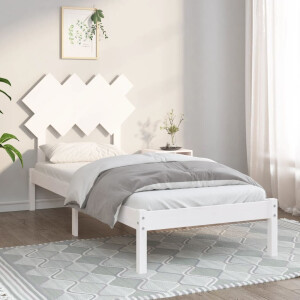 vidaXL Bedframe massief hout wit 90x190 cm