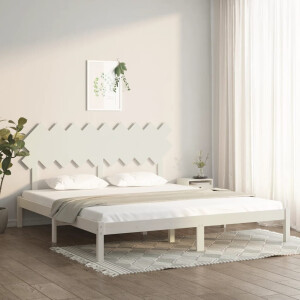 vidaXL Bedframe massief hout wit 180x200 cm