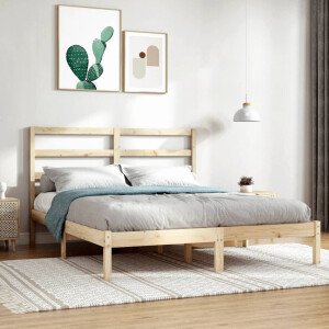 vidaXL Bedframe massief hout 135x190 cm