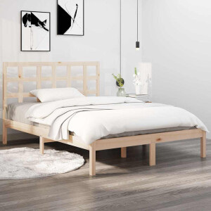 vidaXL Bedframe massief hout 135x190 cm