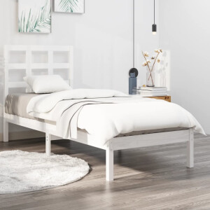 vidaXL Bedframe massief hout wit 100x200 cm