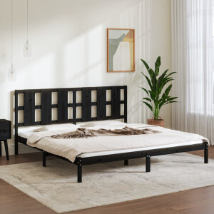 vidaXL Bedframe massief grenenhout zwart 200x200 cm