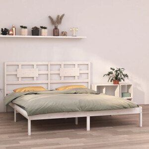 vidaXL Bedframe massief hout wit 200x200 cm