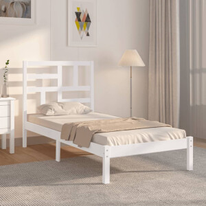 vidaXL Bedframe massief hout wit 90x190 cm