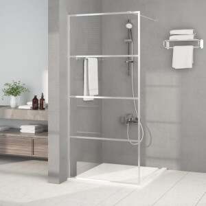 vidaXL Inloopdouchewand 90x195 cm transparant ESG-glas zilverkleurig