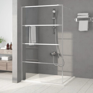 vidaXL Inloopdouchewand 115x195 cm transparant ESG-glas zilverkleurig