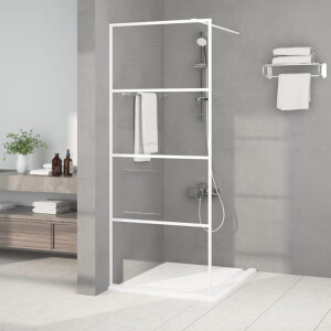 vidaXL Inloopdouchewand 80x195 cm transparant ESG-glas wit