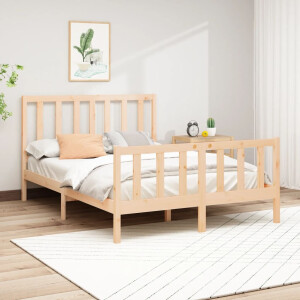 vidaXL Bedframe zonder matras massief grenenhout 140x190 cm