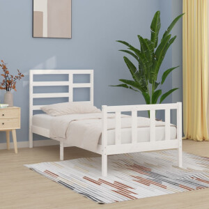 vidaXL Bedframe zonder matras massief grenenhout wit 140x200 cm