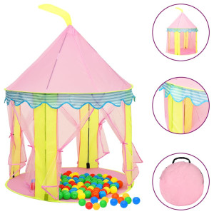 vidaXL Kinderspeeltent met 250 ballen 100x100x127 cm roze