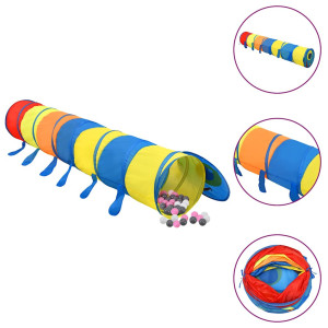 vidaXL Kinderspeeltunnel met 250 ballen 245 cm polyester meerkleurig