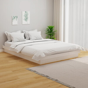 vidaXL Bedframe massief hout wit 120x190 cm