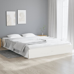 vidaXL Bedframe massief hout wit 180x200 cm