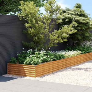vidaXL Plantenbak verhoogd 579x100x36 cm cortenstaal
