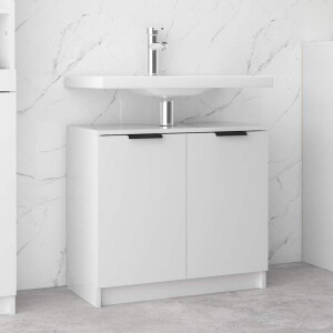 vidaXL Badkamerkast 64,5x33,5x59 cm bewerkt hout hoogglans wit