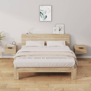 vidaXL Nachtkastjes 2 st wandgemonteerd 34x30x20 cm sonoma eikenkleur