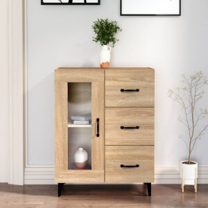 vidaXL Dressoir 69,5x34x90 cm bewerkt hout sonoma eikenkleurig