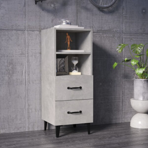 vidaXL Dressoir 34,5x34x90 cm bewerkt hout betongrijs