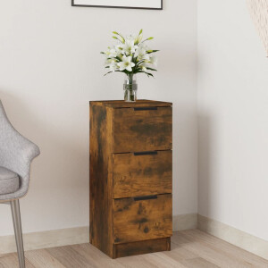 vidaXL Dressoir 30x30x70 cm bewerkt hout gerookt eikenkleurig