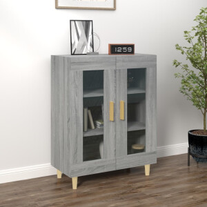 vidaXL Dressoir 69,5x34x90 cm bewerkt hout grijs sonoma eikenkleurig