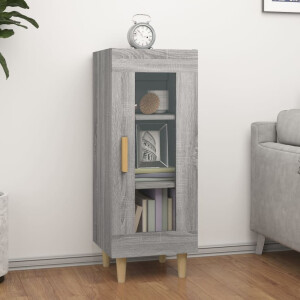vidaXL Dressoir 34,5x34x90 cm bewerkt hout grijs sonoma eikenkleurig