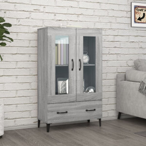 vidaXL Hoge kast 70x31x115 cm bewerkt hout grijs sonoma eikenkleurig