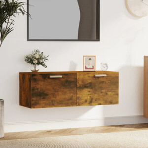 vidaXL Wandkast 100x36,5x35 cm bewerkt hout gerookt eikenkleurig