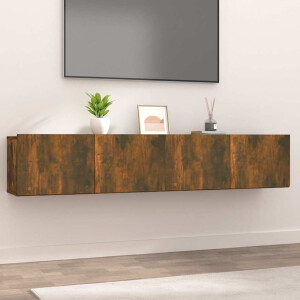 vidaXL Tv-meubelen 2 st 80x30x30 cm bewerkt hout gerookt eikenkleur