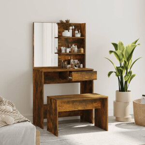 vidaXL Kaptafelset 74,5x40x141 cm gerookt eiken