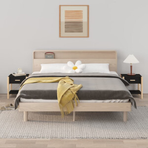 vidaXL Nachtkastjes 2 st 42x38x45 cm bewerkt hout zwart