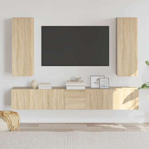 vidaXL 5-delige Tv-meubelset bewerkt hout sonoma eikenkleurig