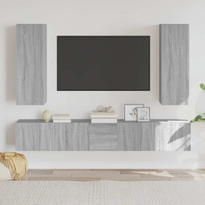 vidaXL 5-delige Tv-meubelset bewerkt hout grijs sonoma eikenkleurig
