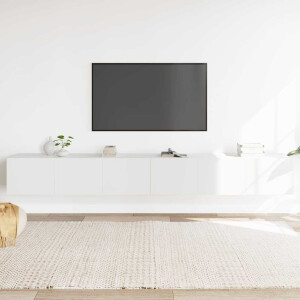 vidaXL 3-delige Tv-meubelset bewerkt hout wit