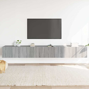 vidaXL 3-delige Tv-meubelset bewerkt hout grijs sonoma eikenkleurig