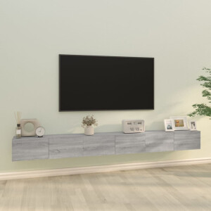 vidaXL 3-delige Tv-meubelset bewerkt hout grijs sonoma eikenkleurig
