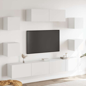 vidaXL 7-delige Tv-meubelset bewerkt hout wit