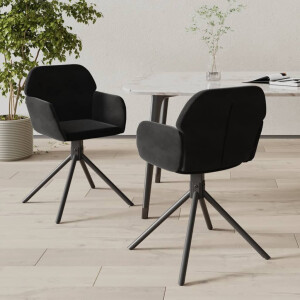 vidaXL Eetkamerstoelen draaibaar 2 st fluweel zwart