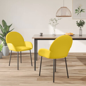 vidaXL Eetkamerstoelen 2 st fluweel geel