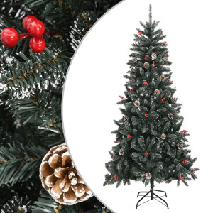vidaXL Kunstkerstboom met standaard 240 cm PVC groen