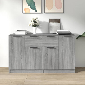 vidaXL Dressoirs 2 st 60x30x70 cm bewerkt hout grijs sonoma eiken