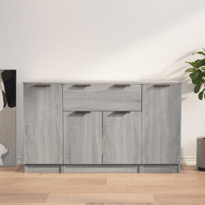 vidaXL Dressoirs 3 st bewerkt hout grijs sonoma eikenkleurig