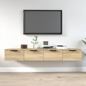 vidaXL Wandkasten 2 st 68x30x20 cm bewerkt hout gerookt eiken